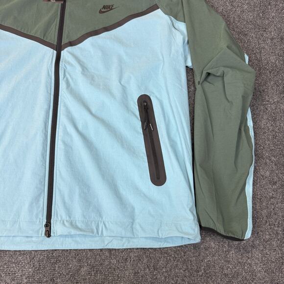 Nike Tech Mens Large Full Zip Woven Jacket Hooded Blue Green HM7151-464 NWT - Picture 5 of 12